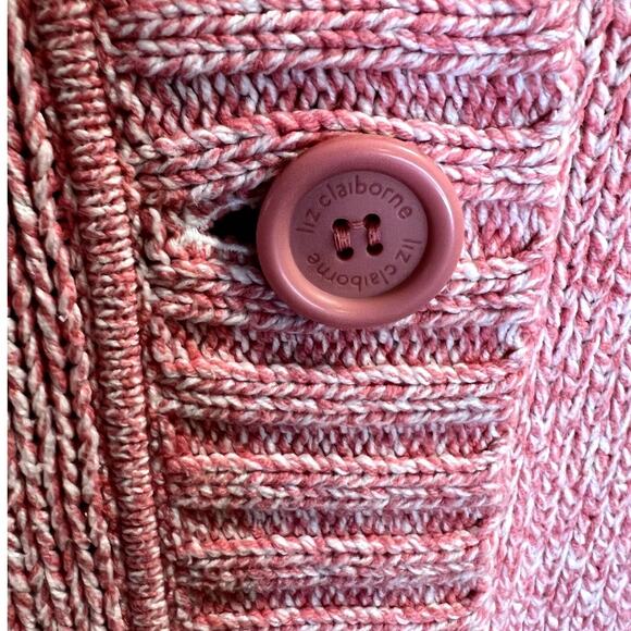 Liz Claiborne, M, Pink, Button up Sweater, Collar - Picture 4 of 8